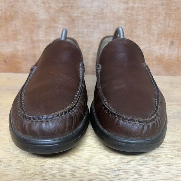 SAS Venetian Brown Leather Slip On Loafers Moccasin Shoes Men Size 11.5 M - Picture 2 of 10
